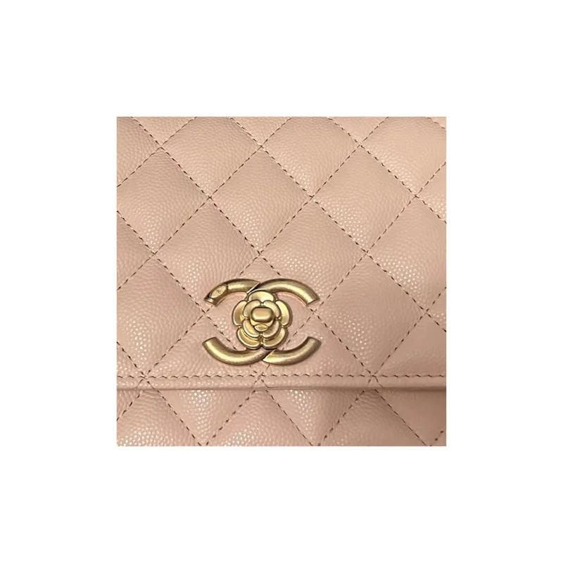 CHANEL WOC Calfskin Shoulder Bag, Crossbody Bag, Wallet Women's Cherry Blossom Pink-1