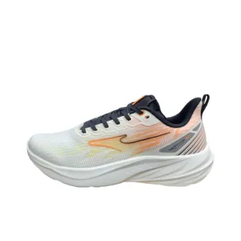 Erke Cushioning Low Top Casual Running Shoes Men's White Orange