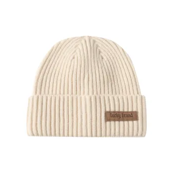 LUCKY BRAND Outdoor Sports Running Cycling Mountaineering Hiking Thickened Vintage Leather-Look Beanie Unisex