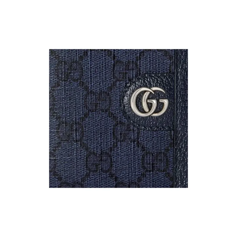 GUCCI Ophidia Supreme Canvas With Leather Wallet Men's Blue & Dark Blue-5