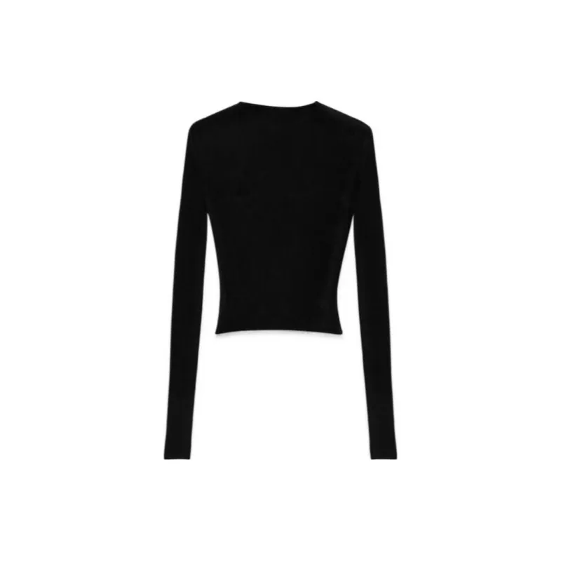 SAINT LAURENT Ribbed Knit Cropped Top-1