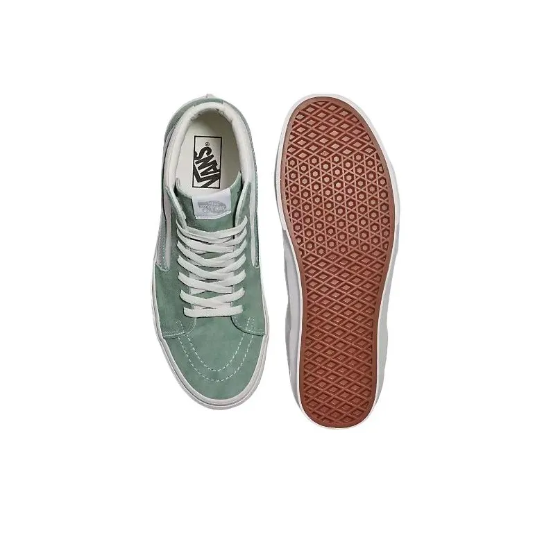 Vans Sk8-Hi Anti-Slip Wear-Resistant Low-Top Skateboard Shoes Unisex White Green-3