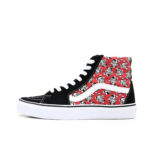 Vans SK8 Skateboard Shoes Unisex High-Top Black/Red