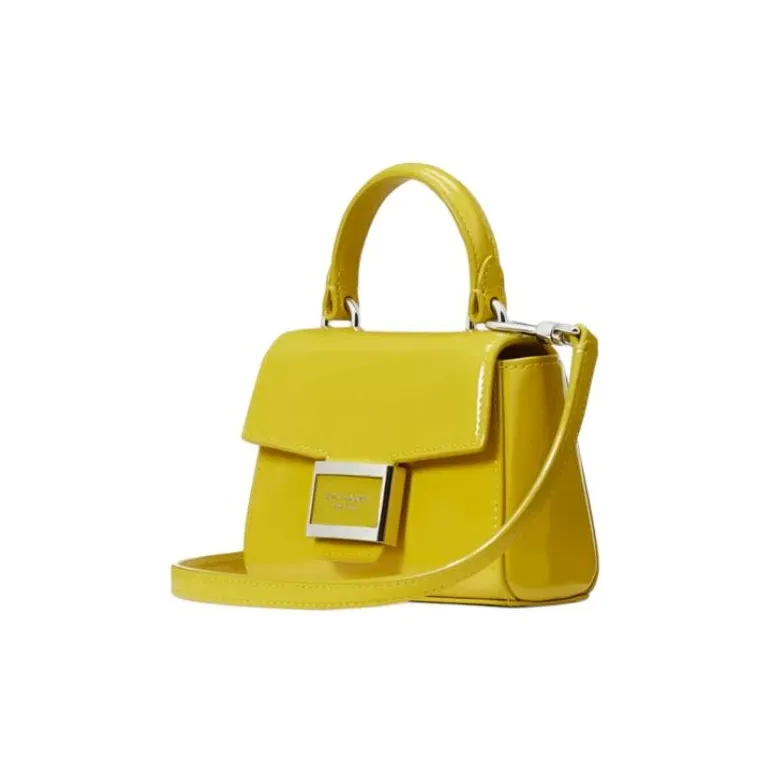 Kate Spade Katy Patent Leather Handbag Shoulder Bag Crossbody Bag Women's Yellow Green-1