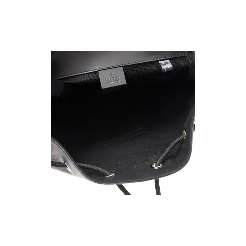 GUCCI Canvas With Leather Backpack Regular Men's Black Gray Color-4