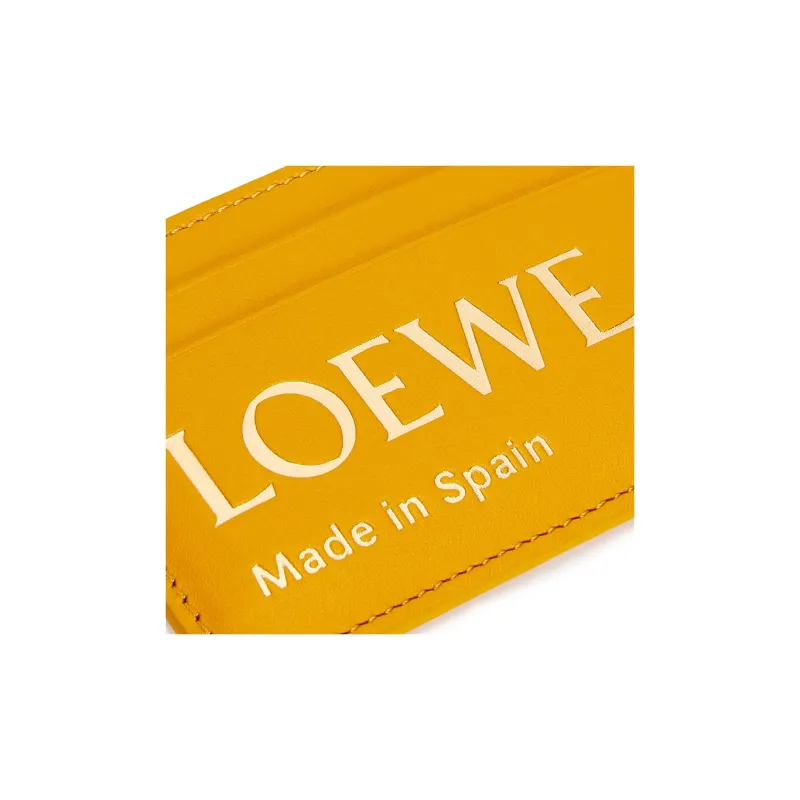 LOEWE Nappa Cow Leather Card Holder Women's Sunflower Yellow-3