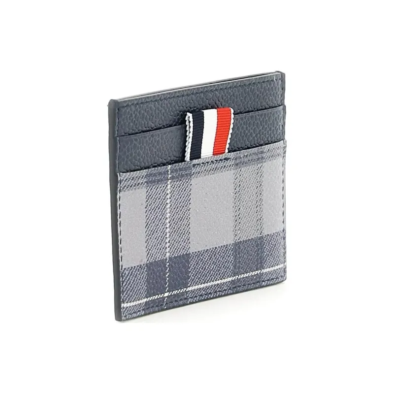 THOM BROWNE· Pebble Leather Card Holder Men's Gray-2