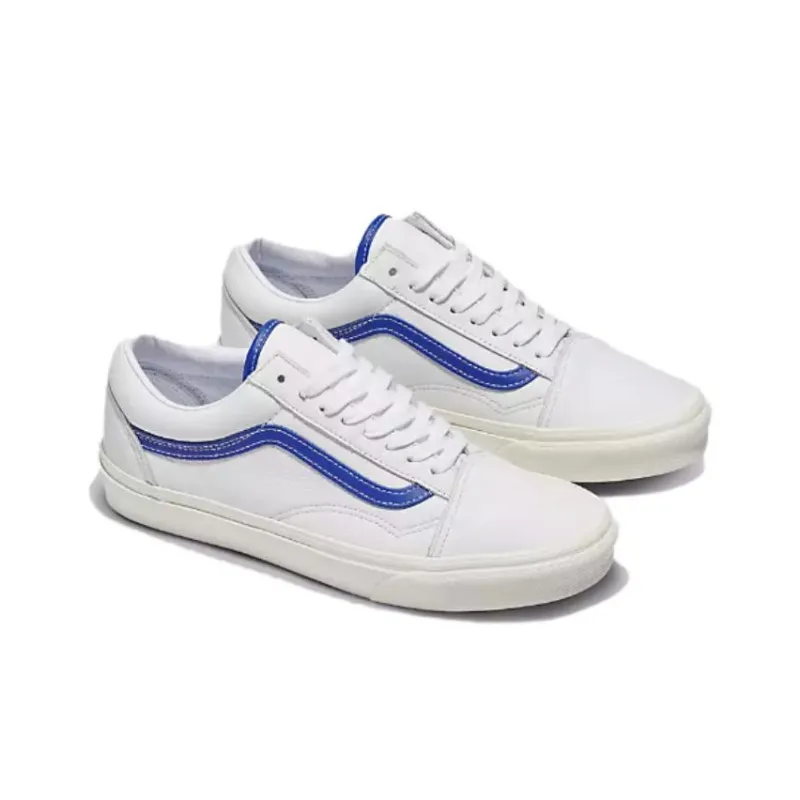 Vans Old Skool Leather White Blue-1