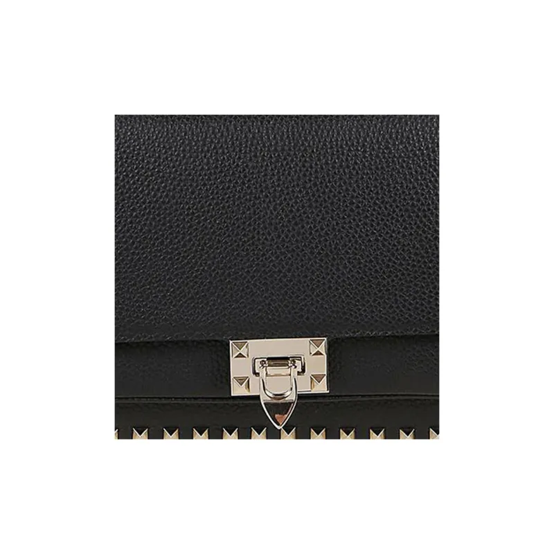 Valentino Calfskin Crossbody Bag Shoulder Bag Women's Black-3