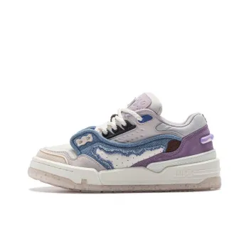 LiNing 001 BTC MEGA Anti Slip And Wear Resistant Cushioning Support Skateboard Shoes Women's White Blue Purple