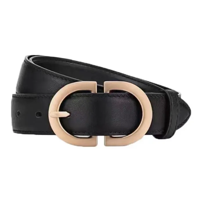 AUGTARLION Instagram Style Comfortable Pin Buckle Cow Leather Leather Belts Women's Black Coffee Width 2.8CM-1