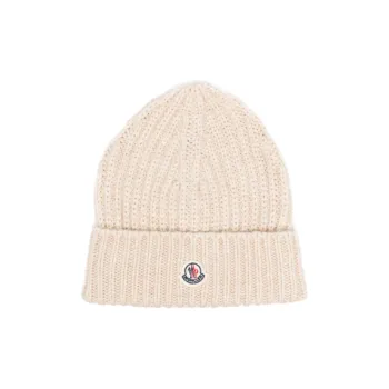 Moncler Virgin Wool Cashmere Polyamide Beanies Women's Beige