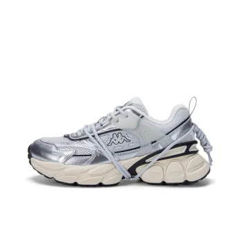 Kappa Anti Slip And Wear Resistant Breathable High Top Chunky Sneakers Unisex Cool Gray Silver