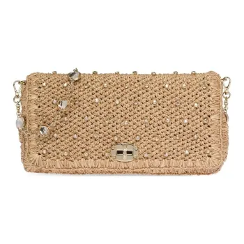 MIU MIU Synthetic Crystal Portable One Shoulder Clutch Women's Yellow