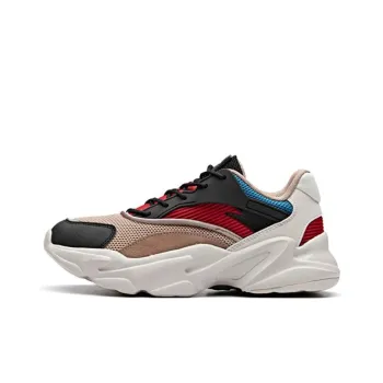 Anta Life Collection Anti Slip Wear Resistant Low Top Chunky Sneakers Men's Linen Gray