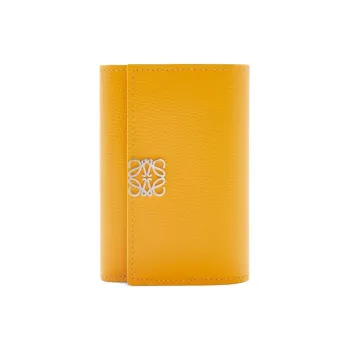 LOEWE Anagram Calfskin Card Holder Wallet Small Size Women's Sunflower
