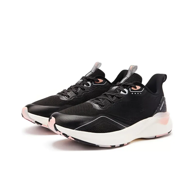 QIAODAN Boundless 5.0 Cushioning, Slip Resistant, And Abrasion Resistant Low Top Running Shoes Women's Black Pink-2