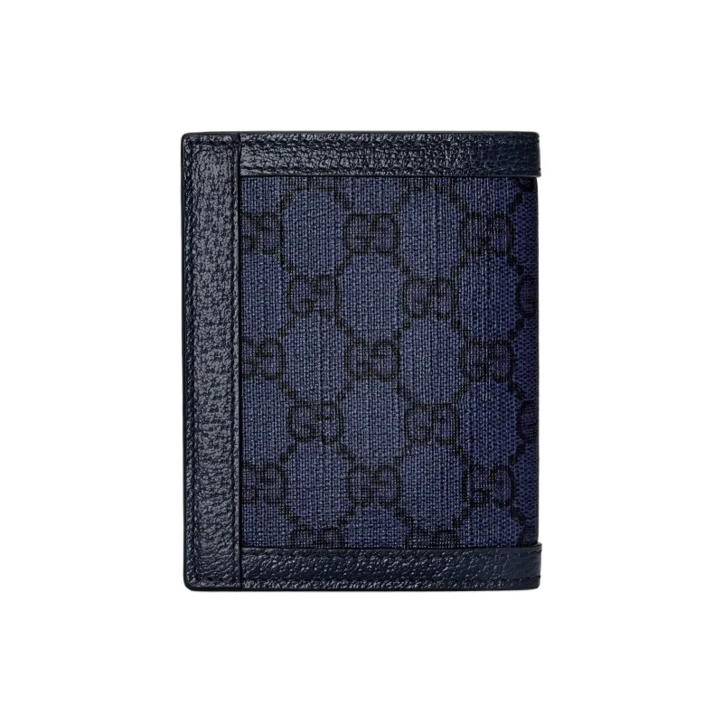 GUCCI Ophidia Supreme Canvas With Leather Wallet Men's Blue & Dark Blue-2