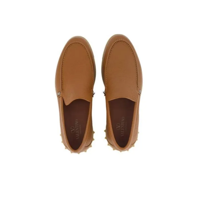 Valentino ROCKSTUD Loafers Women's Brown-2