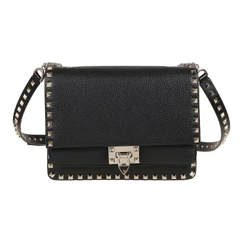 Valentino Calfskin Crossbody Bag Shoulder Bag Women's Black