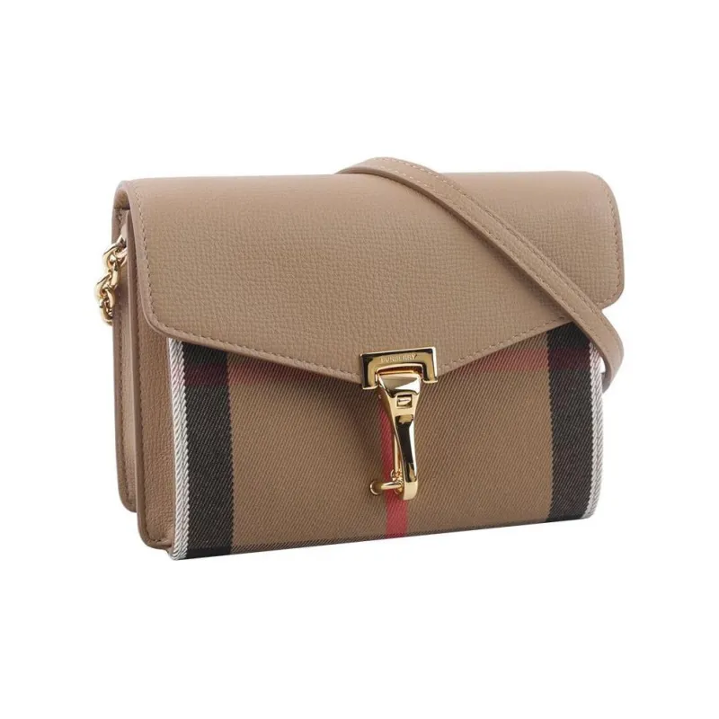 Burberry Canvas With Leather Crossbody Bag, Shoulder Bag Unisex Camel-1
