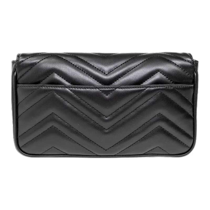 GUCCI GG Marmont Leather 2 in 1 Combo Bag Shoulder Bag Crossbody Bag Mini Women's Black/White-6