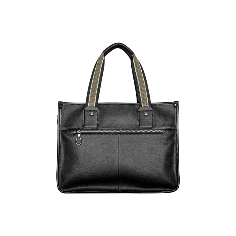 COW Leather Handbag Tubas Men's Black-5
