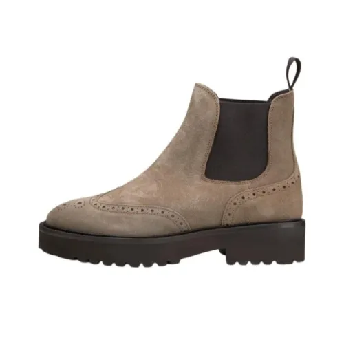 DOUCAL'S Perforated Slip-on Suede Boots