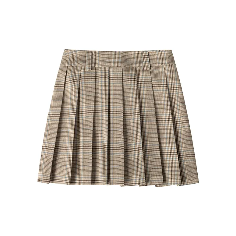 UNRETRO Casual Short Skirts Women's Khaki-1