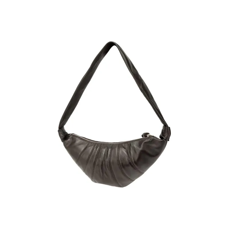 Lemaire Lambskin Goat Horn Puffy Crossbody Bags Medium Size Dark Chocolate-2