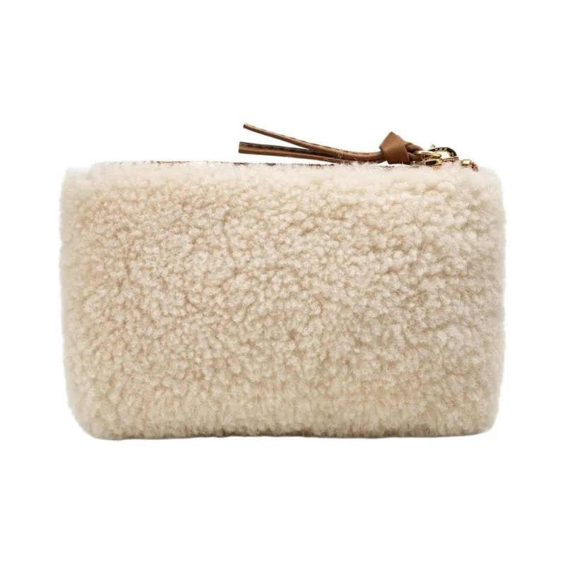 UGG Sheepskin Coin Purse Small Size Unisex Ecru-2