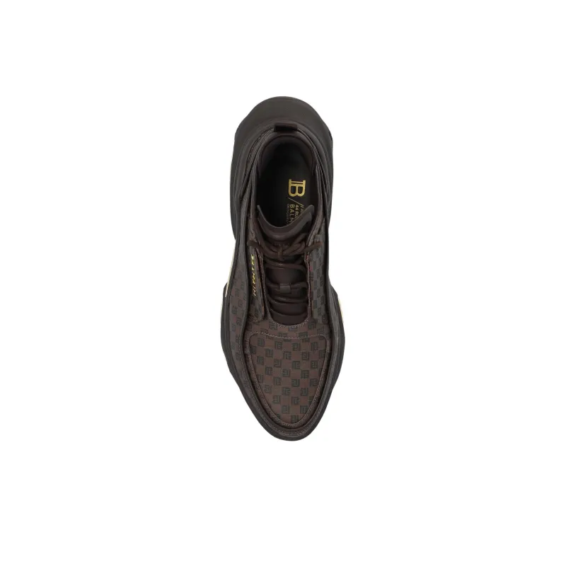BALMAIN B-Bold Monogram-print Sneakers-4