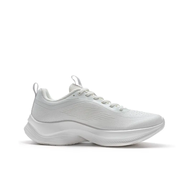 XTEP Feather Cushioning, Wear Resistant Low Top Sprint Running Shoes Women's Canvas White/Snow Cyan Purple-1