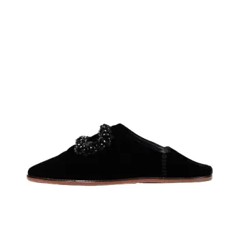 Roger Vivier Abrasion Resistant Wrap toe Slippers Women's Black