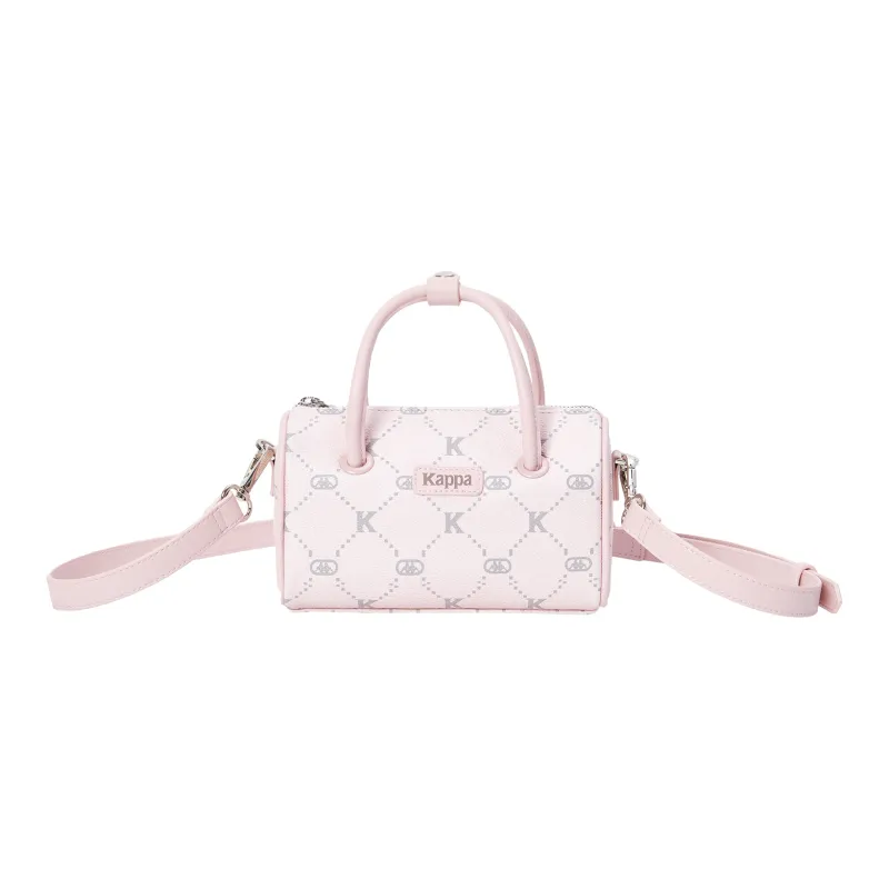 Kappa Matte Leather Boston Bag Cylinder Bag Fashion Handbag Regular Women's Peachy Puff Pink-0