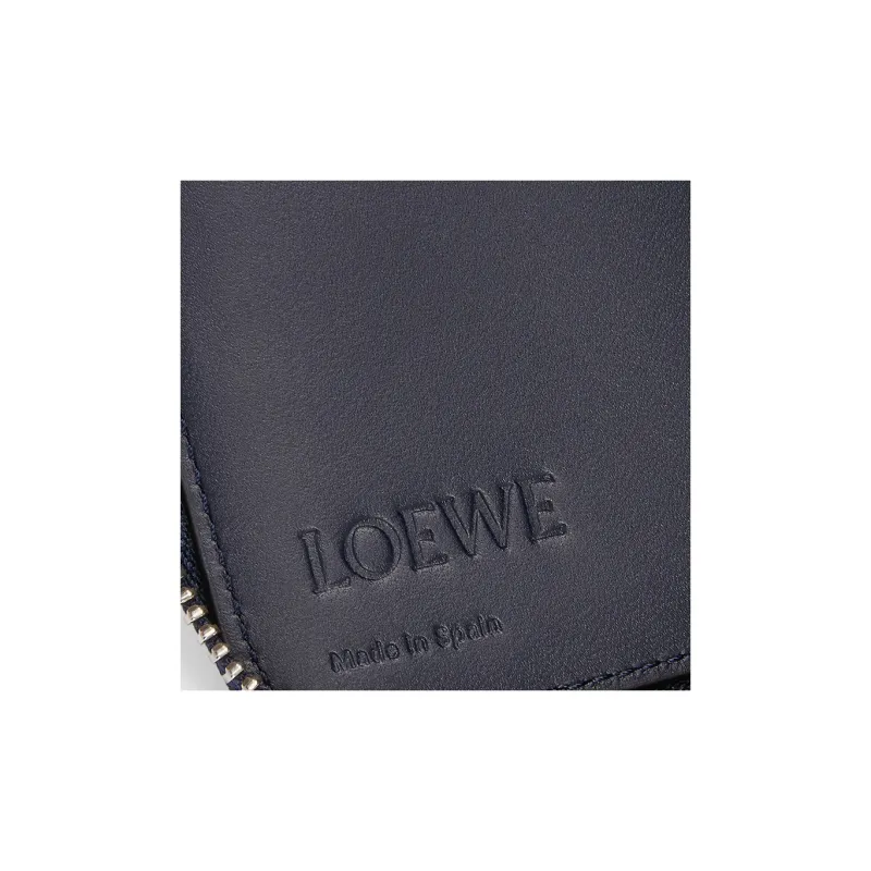 LOEWE Puzzle Cow Leather Wallet Men's Dark Marine Blue With Anthracite Accents-4