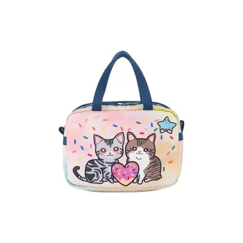 Skechers LeSportsac Collaboration Fabric Handbag Medium Size Women's Sweetheart Cat Puffy House