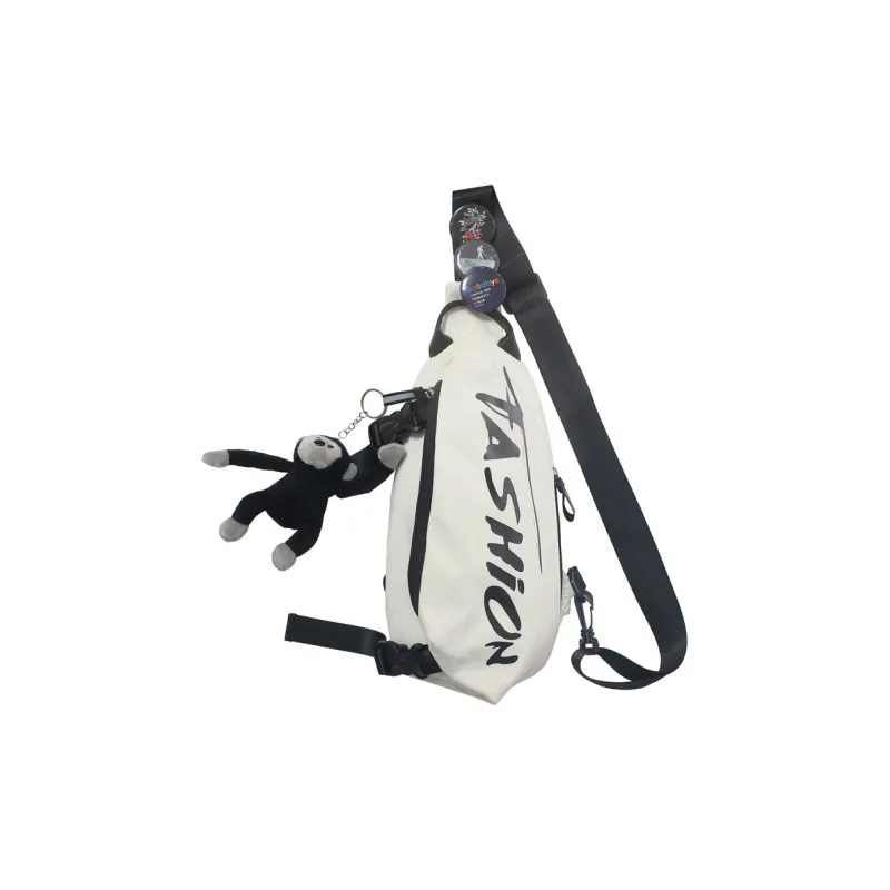 Techson Nylon Shoulder Bag, Crossbody Bag Trumpets Unisex White/Black/Yellow/Green-5