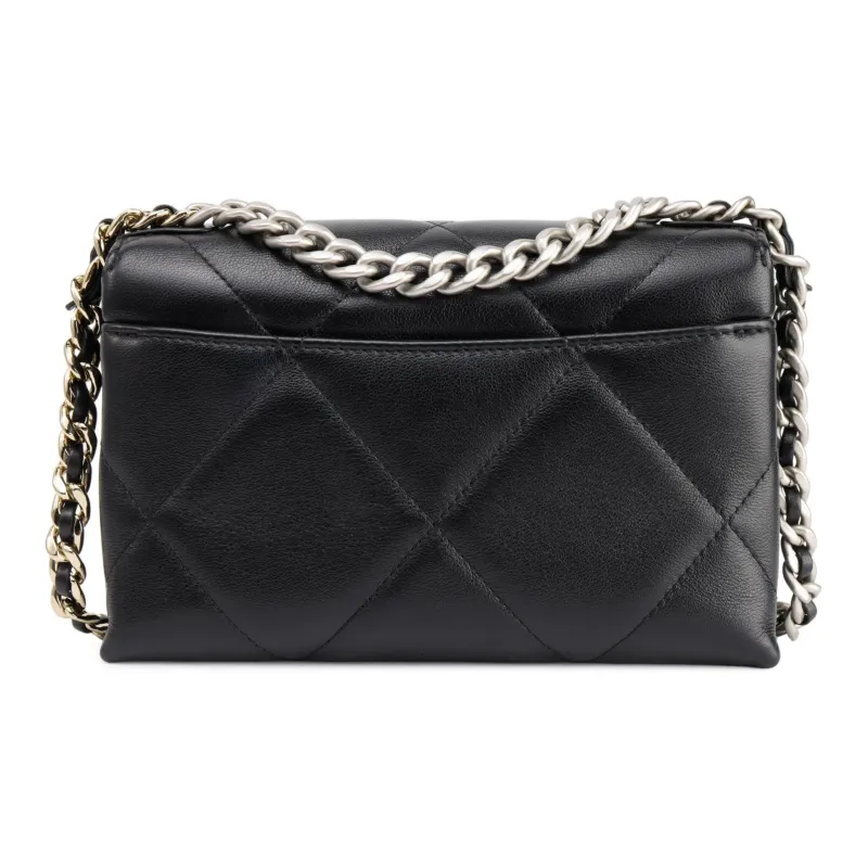 CHANEL 19Bag Lambskin Shoulder Bag, Crossbody Bag Women's Black-2