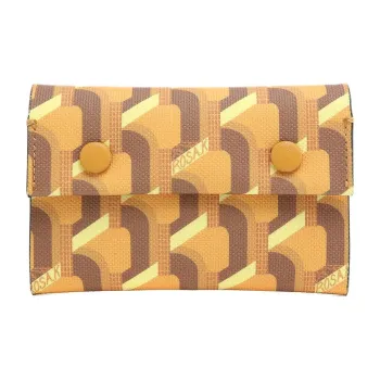 ROSA.K PVC Cow Leather Patchwork Coin Purses Card Holders Women's Yellow