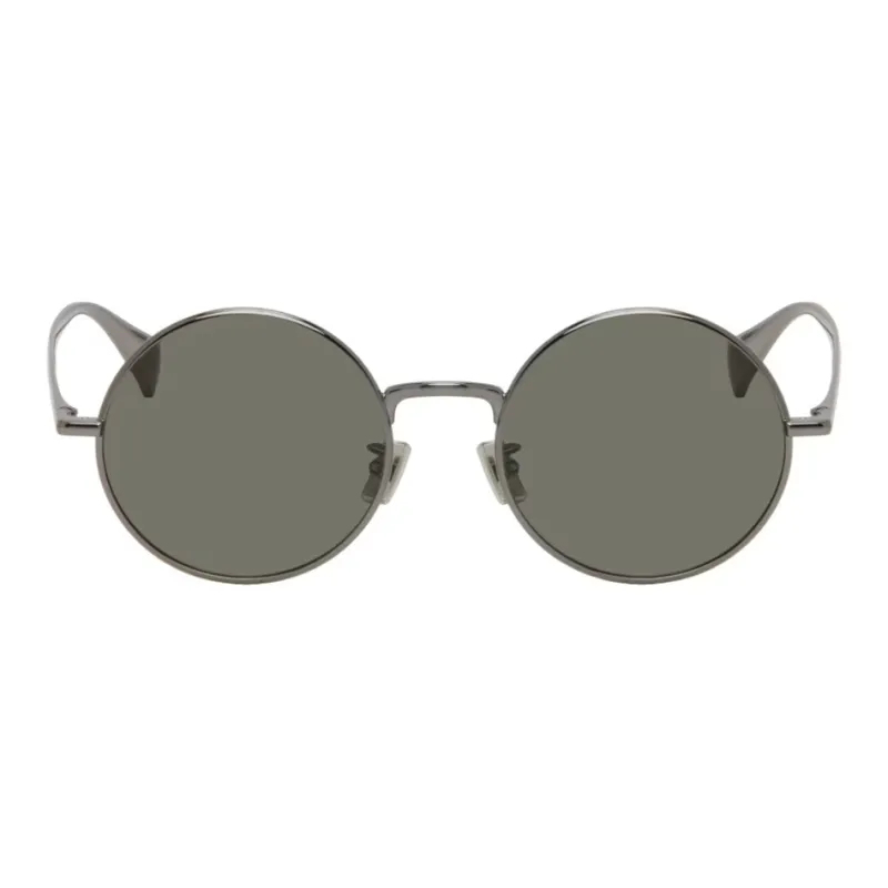 KENZO Metal Round Sunglasses Men's Silver Black-0
