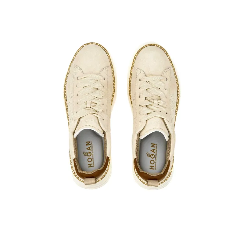 HOGAN Rebel Low-Top Casual Shoes Women's Beige Yellow-3