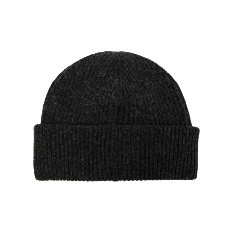 GANNI Logo Patch Rib Knitted Beanie-1