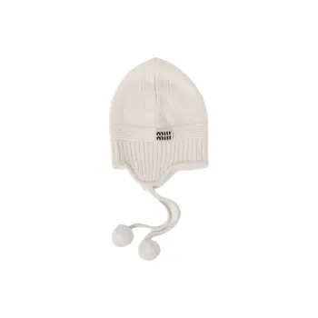 MIU MIU Wool Fabric Beanies Women's White