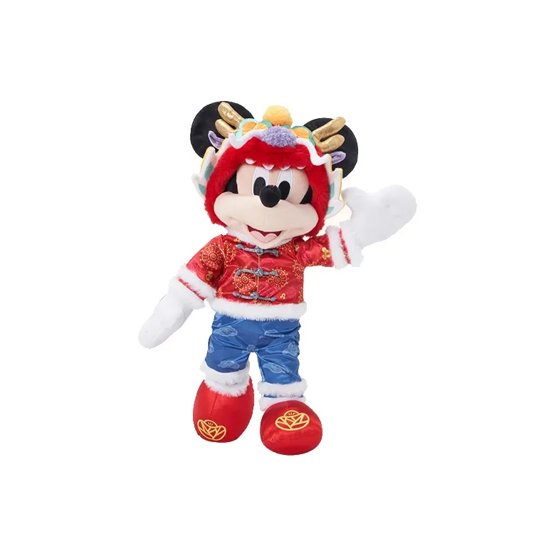 Disney Mickey Mouse 2024 New Year's Collection With Friends 15 Inch Mickey Mouse Dolls Plush Doll 27cm Height 15cm Long-1