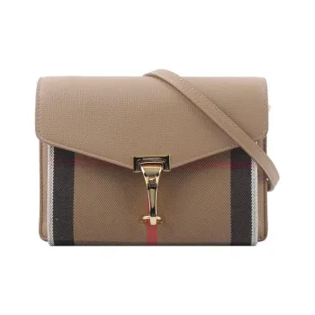 Burberry Canvas With Leather Crossbody Bag, Shoulder Bag Unisex Camel