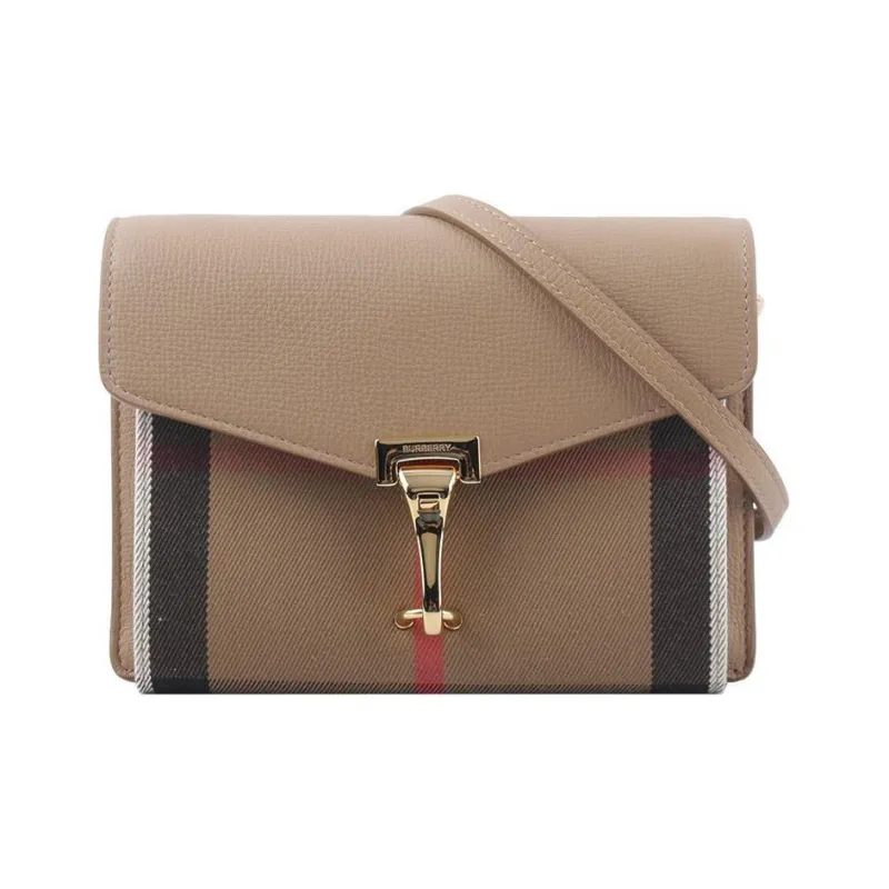 Burberry Canvas With Leather Crossbody Bag, Shoulder Bag Unisex Camel-0