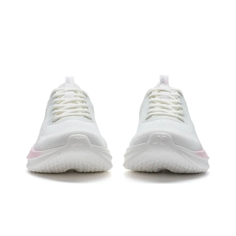 XTEP Feather Cushioning, Wear Resistant Low Top Sprint Running Shoes Women's Canvas White/Snow Cyan Purple-5