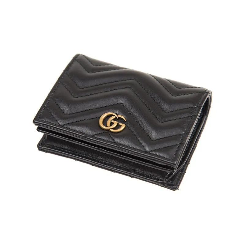 GUCCI GG Marmont Quilted Leather Wallet, Coin Pocket, Card Holder Women's Black-2