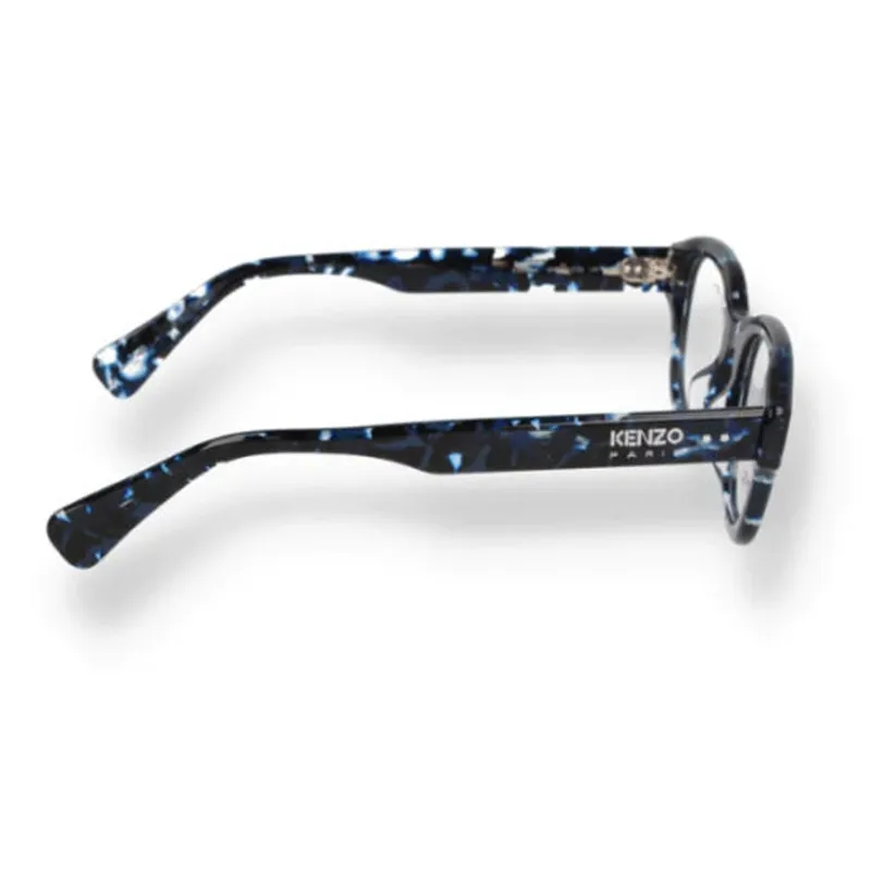 KENZO Acetate Irregular Shape Eyeglass Frames Men's Blue-2